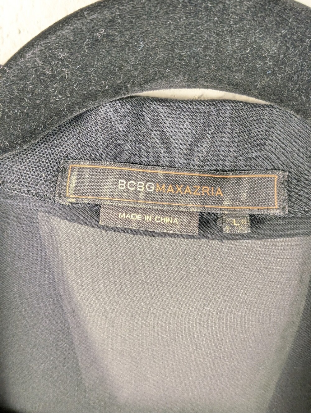 BCBGMAXAZRIA Wool Silk Blazer L Black Drapey Front Sheer Knotted Back Chic READ - Picture 6 of 9